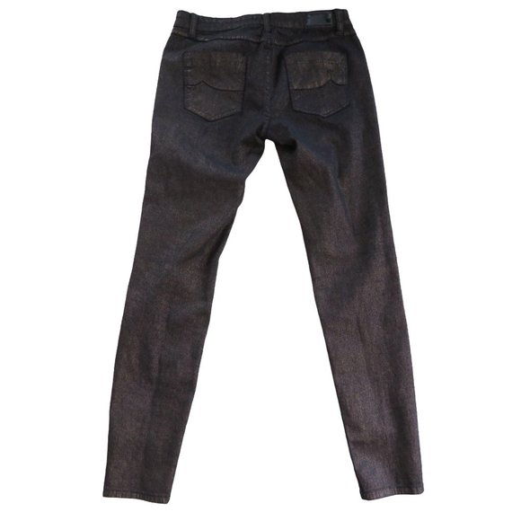 Jeans by Buffalo 'Vegas' Skinny Jeans Small 29/8 Black Gold Metallic Mid Rise - Picture 8 of 11